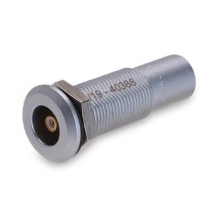 הדמיית מוצר יצרן רשמית של מעבר ואקום מוברג HV/B (מק״ט 0323050); מתוך קטלוג capaNCDT, עמ׳ 56