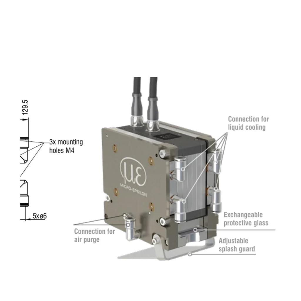 Official manufacturer photograph of the LLT30 protective and cooling housing, art. 2105077; scanCONTROL catalog, p. 54.