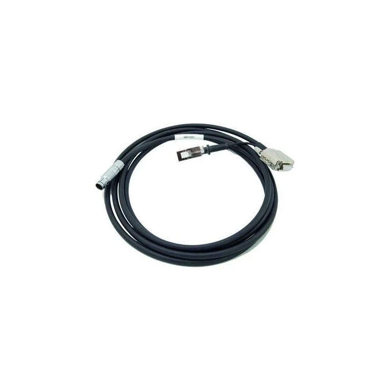 הדמיית יצרן של כבל PC2300 ל־C-Box; הכבל והקצוות (round sensor connector, RJ45 and 15-pin Sub-D plug) מוצגים בשלמותם. האורך משתנה לפי המק״ט