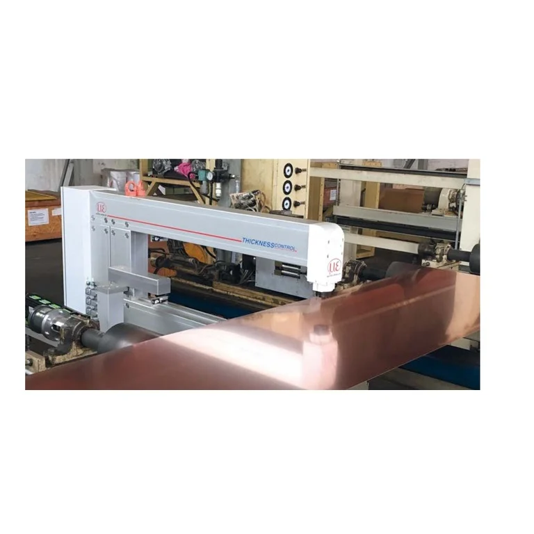 Manufacturer photo of a thicknessCONTROL MTS 8202.K measuring shiny metal strip