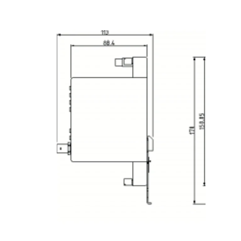 Manufacturer dimensional drawing — side view of the Compact Monitor