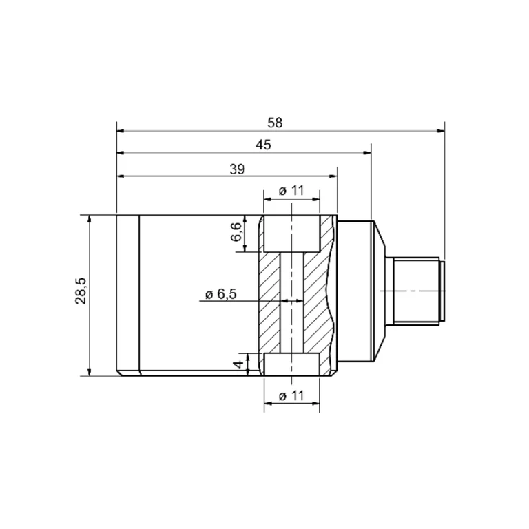 Manufacturer drawing — VSI-201 side section and mounting dimensions