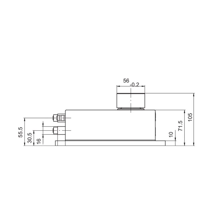 שרטוט מידות רשמי של FIT7A, מבט צד; גרסת שני שקעים, מידות במ״מ