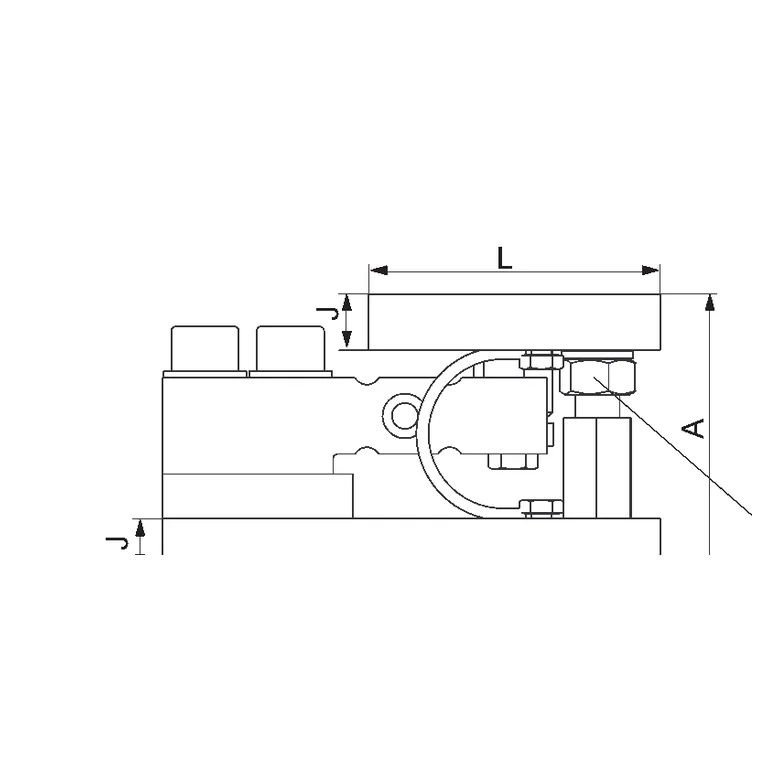 שרטוט מידות רשמי של HLC/M — מבט צד; המידות A–P מפורטות בטבלה לפי קיבולת