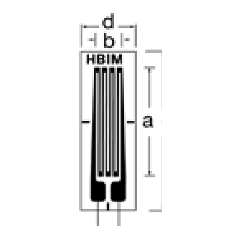 איור טכני של HBK מסדרת LC11/LC1x, מבט על בגודל מודגם; רשת 10 מ״מ; המידות המדויקות מופיעות בגיליון הנתונים