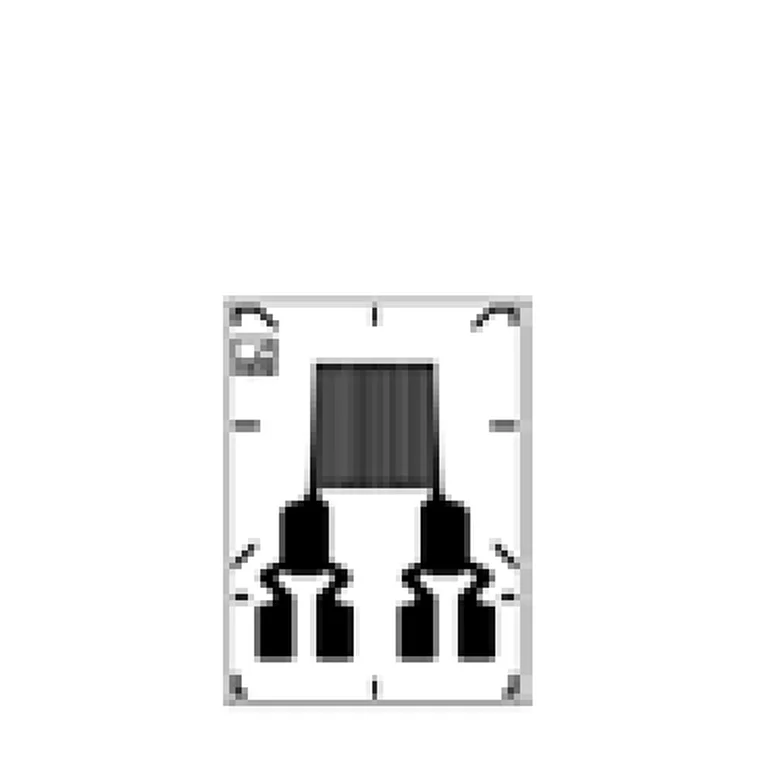 איור טכני של HBK מסדרת LC6x, מבט על בגודל מודגם, רשת 3 מ״מ; מבנה ללא פסי חיבור