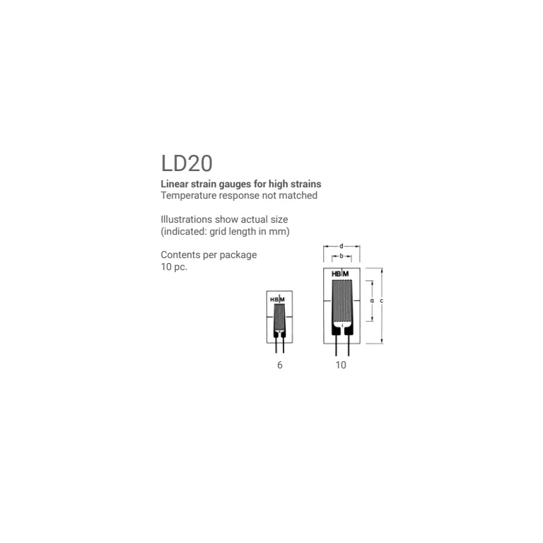 HBK actual-size LD20 drawing for a 6 mm grid; matches this model's geometry