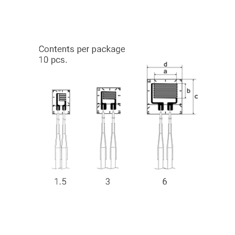 Manufacturer LY91/CLY9 dimensional drawing — single-grid linear strain gauges