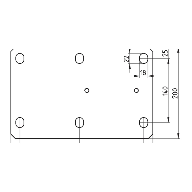 Official HBK RTN/M2 drawing, plan view — 10–22 t capacity group