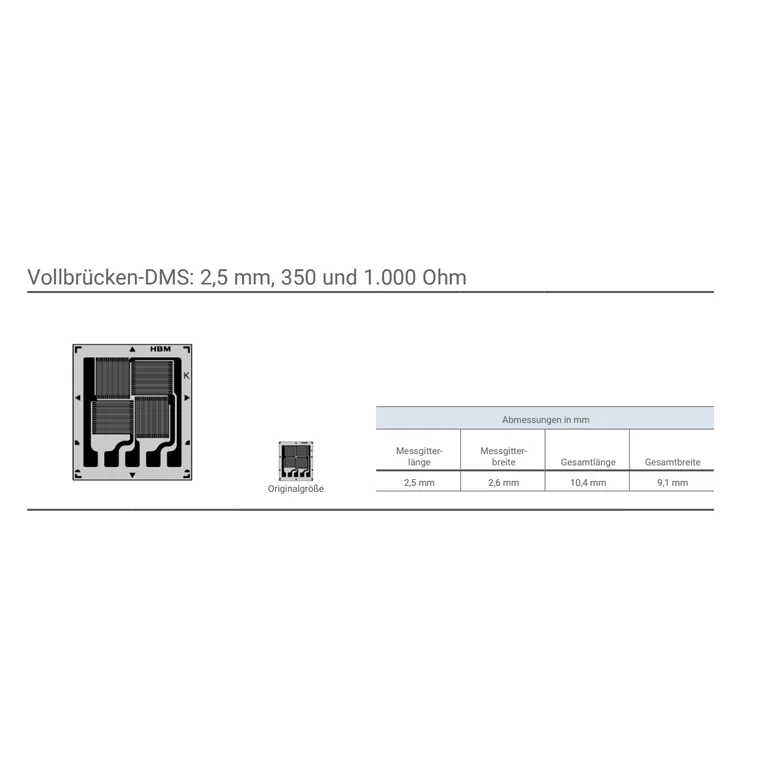 שרטוט מידות רשמי של HBK — full-bridge VA61/VA63, 2.5 mm grid