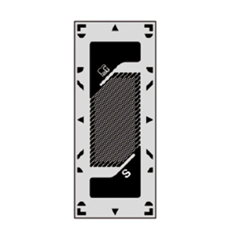 שרטוט מידות של מד עיבור shear יחיד, גרסת שמאל, באורך רשת 2.8 מ״מ