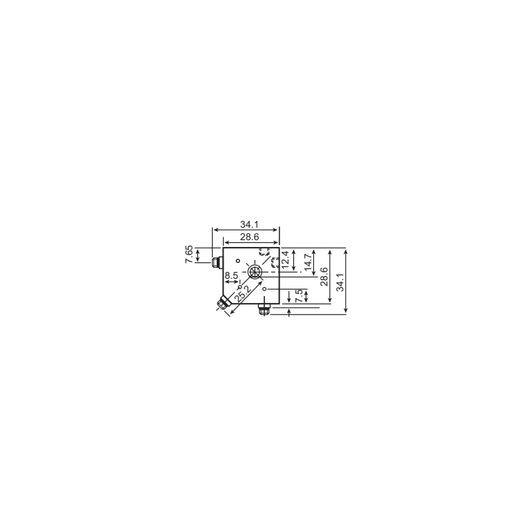 שרטוט מידות רשמי של HBK/B&K Type 4321, מבט 1, מתוך קטלוג היצרן BF 0236