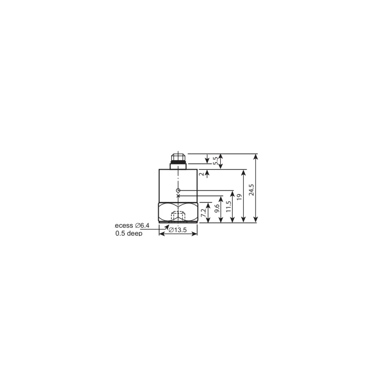 שרטוט מידות רשמי של HBK/B&K Type 4384, מבט 1, מתוך קטלוג היצרן BF 0236