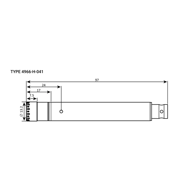 HBK Type 4966-H-041 dimensional drawing — cartridge with protection grid; dimensions in mm