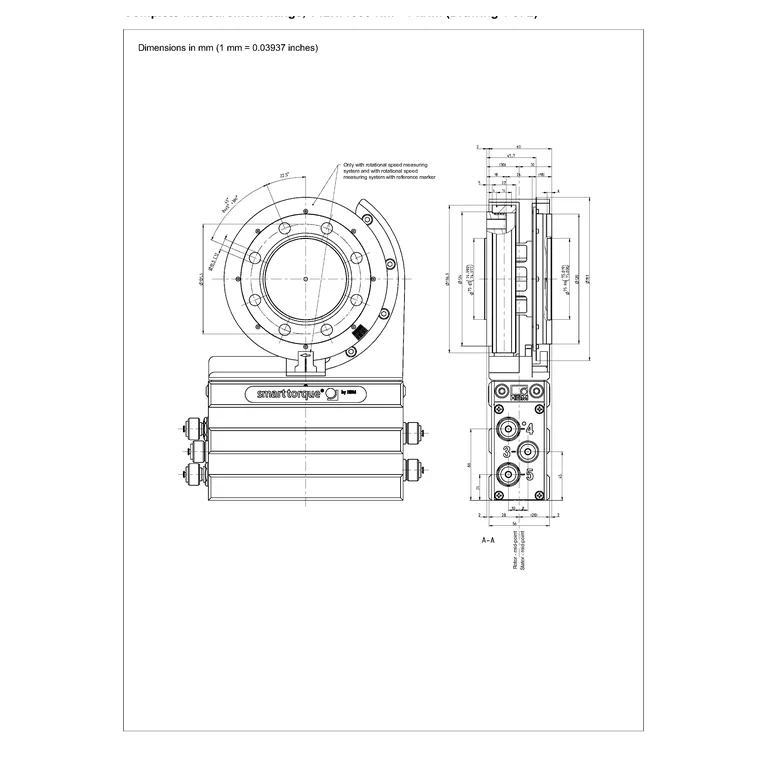 שרטוט HBK, גיליון 1 מתוך 2 — T12HP/500 N·m–1 kN·m