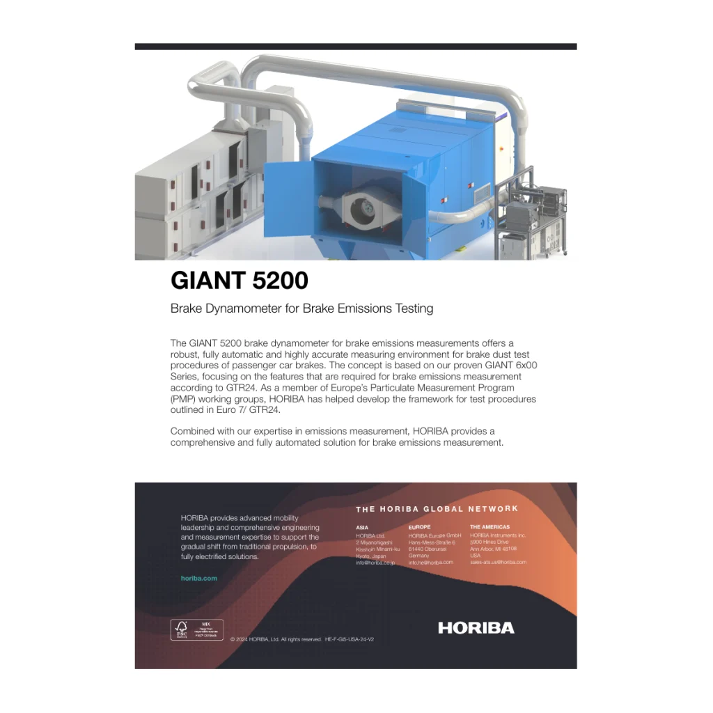 תרשים/מבט טכני רשמי של דינמומטר הבלמים GIANT 5200 — עמוד מלא ללא חיתוך; אינו תחליף לשרטוט מידות של המק״ט