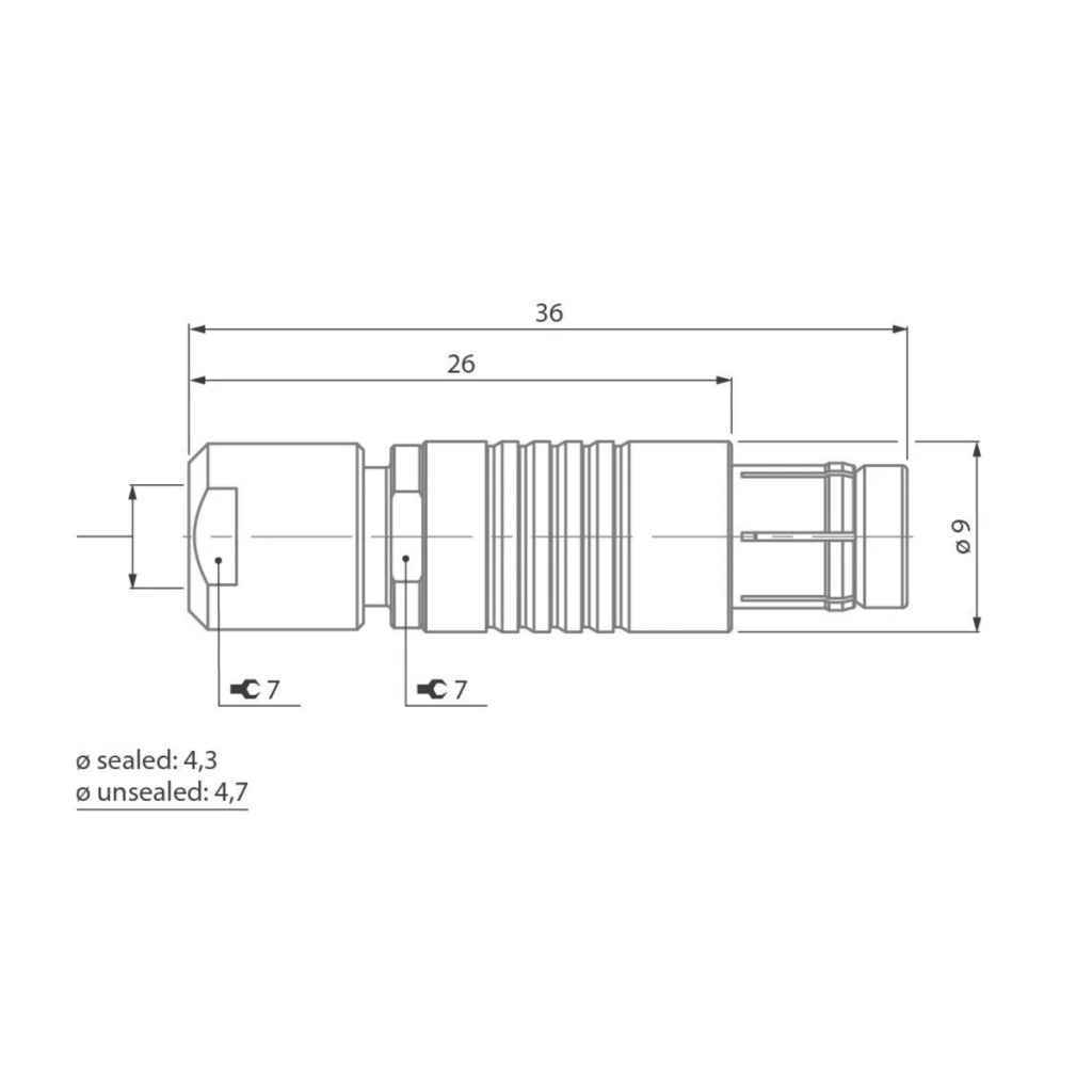 Dimensioned side view of the S 102 A014-120 connector