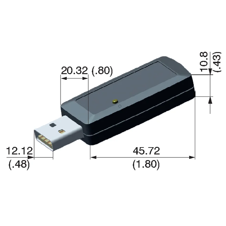 IF7001 converter and USB plug dimensions