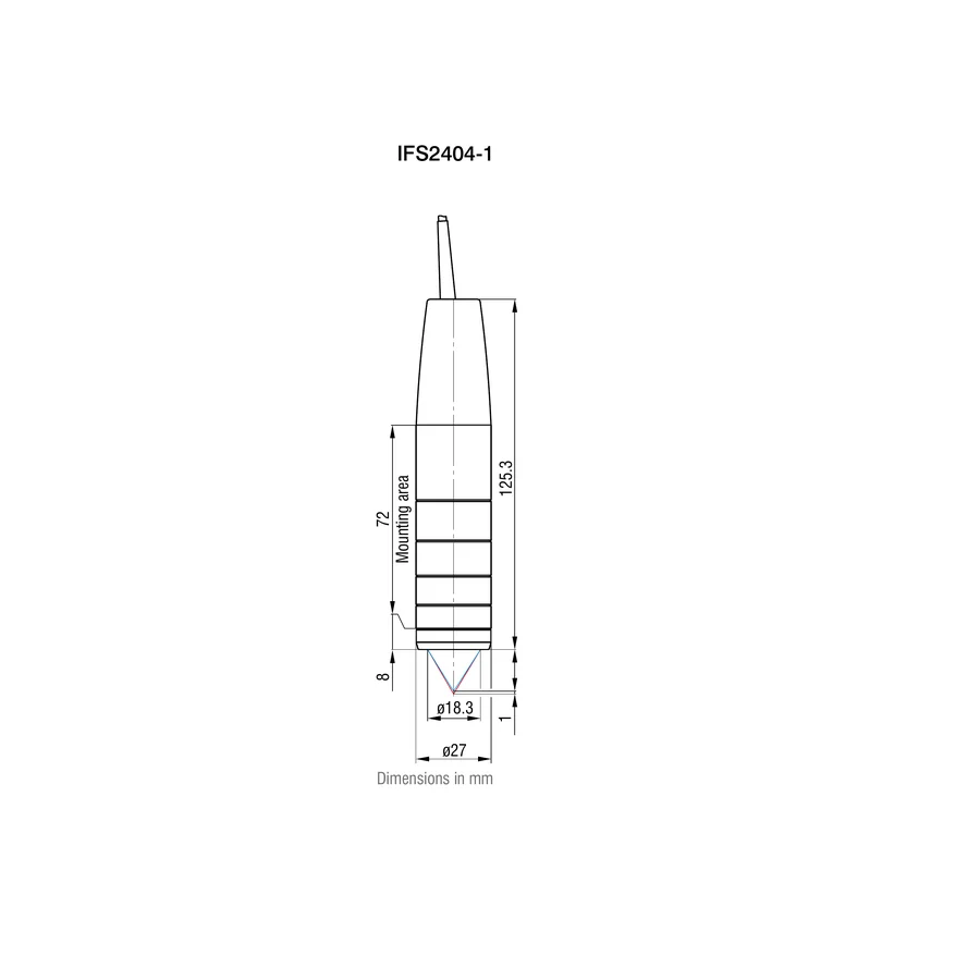 Complete official dimensional drawing plate for IFS2404-1, retaining the projections and dimension callouts shown by the manufacturer. Dimensions are in millimeters as stated in the source.