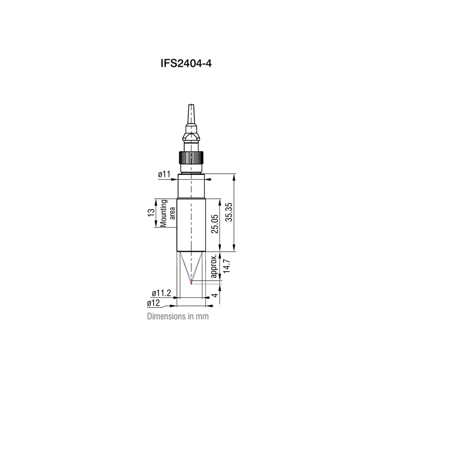 Complete official dimensional drawing plate for IFS2404-4, retaining the projections and dimension callouts shown by the manufacturer. Dimensions are in millimeters as stated in the source.