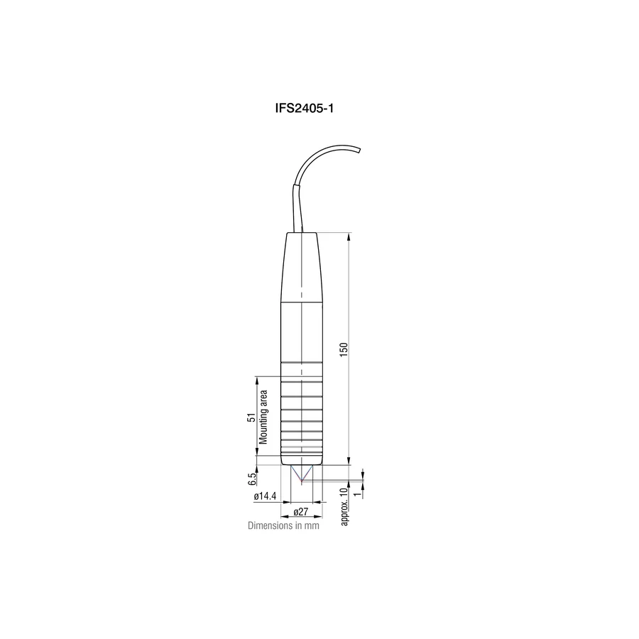 לוח מידות רשמי מלא לדגם IFS2405-1, כולל ההיטלים וקווי המידה שמופיעים בגיליון היצרן. המידות מוצגות במילימטרים כפי שמצוין במקור.