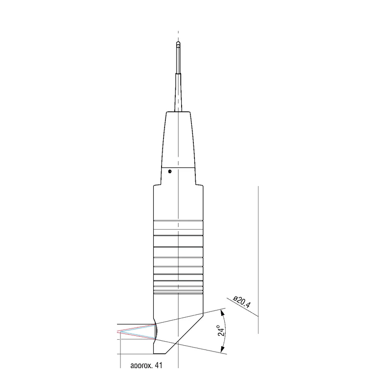 שרטוט מידות יצרן לדגם IFS2405/90-6 — מבט צד; קווי המידה והמידות נשמרו.