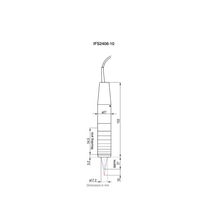 לוח מידות רשמי מלא לדגם IFS2406-10, כולל ההיטלים וקווי המידה שמופיעים בגיליון היצרן. המידות מוצגות במילימטרים כפי שמצוין במקור.