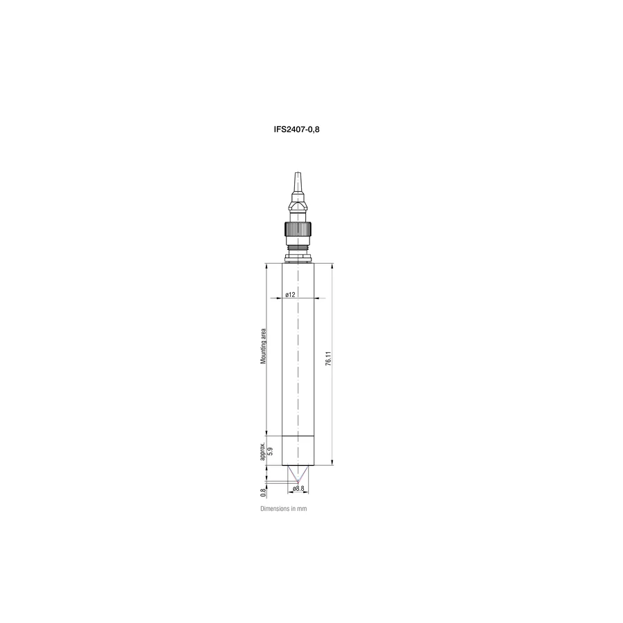 לוח מידות רשמי מלא לדגם IFS2407-0.8, כולל ההיטלים וקווי המידה שמופיעים בגיליון היצרן. המידות מוצגות במילימטרים כפי שמצוין במקור.