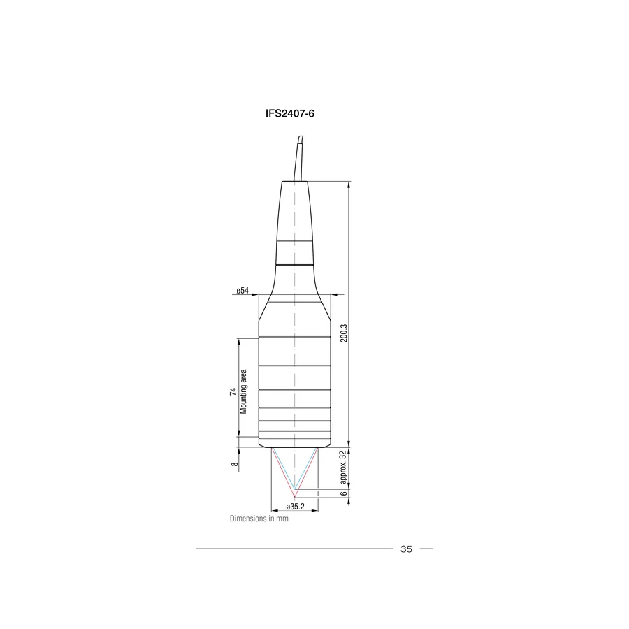 Complete official dimensional drawing plate for IFS2407-6, retaining the projections and dimension callouts shown by the manufacturer. Dimensions are in millimeters as stated in the source.