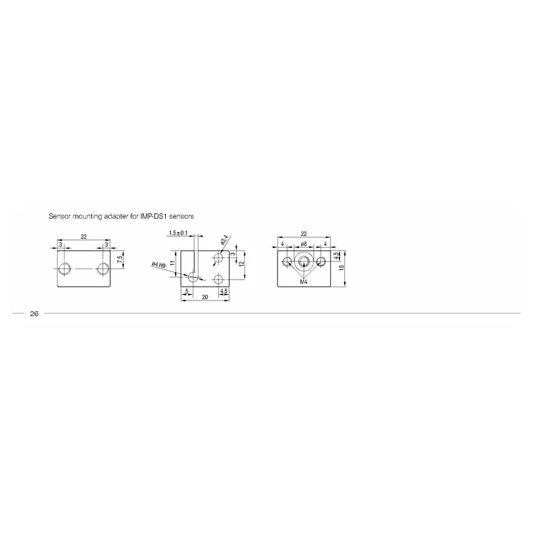 Complete official dimension plate for MA2402-4 from interferoMETER catalog page 26; all views, dimension lines, and labels are retained uncropped