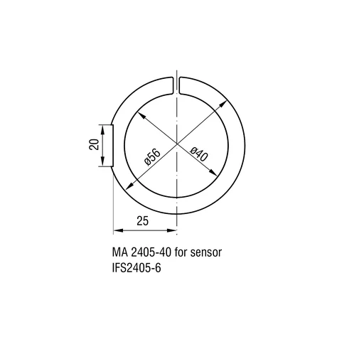 Complete official dimension drawing of MA2405-40 from confocalDT catalog page 63; all dimension lines, identifier, and compatibility text are retained uncropped