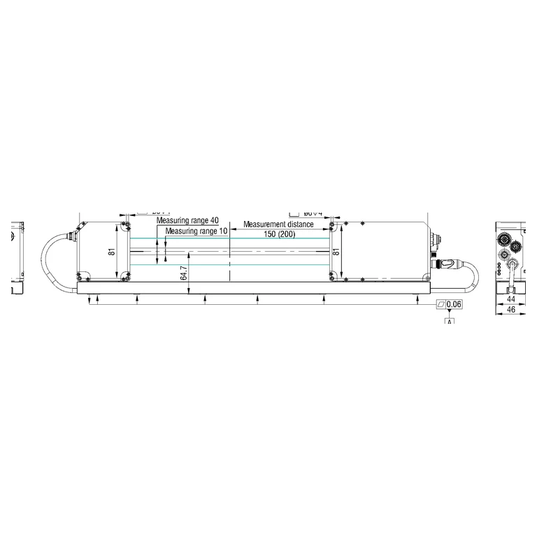 Manufacturer dimensional drawing shared by ODC2700-10 and ODC2700-40 — longitudinal view