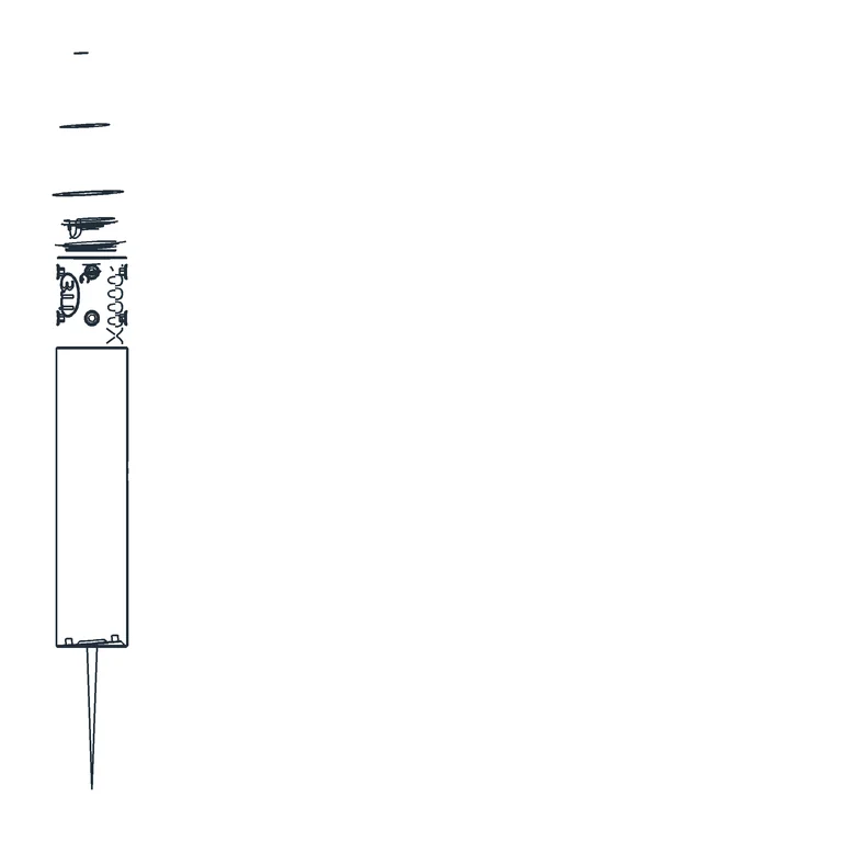 Front orthographic view of the IMP-DS19 head used in O.IMS, derived from Micro-Epsilon's official CAD model