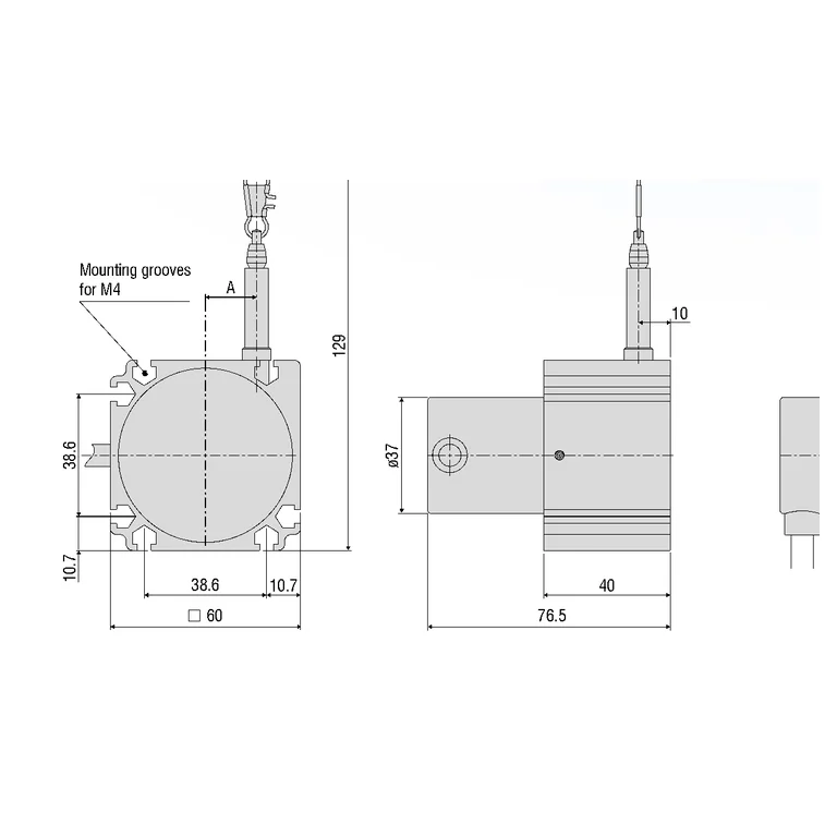 Manufacturer datasheet drawing — technical view 1