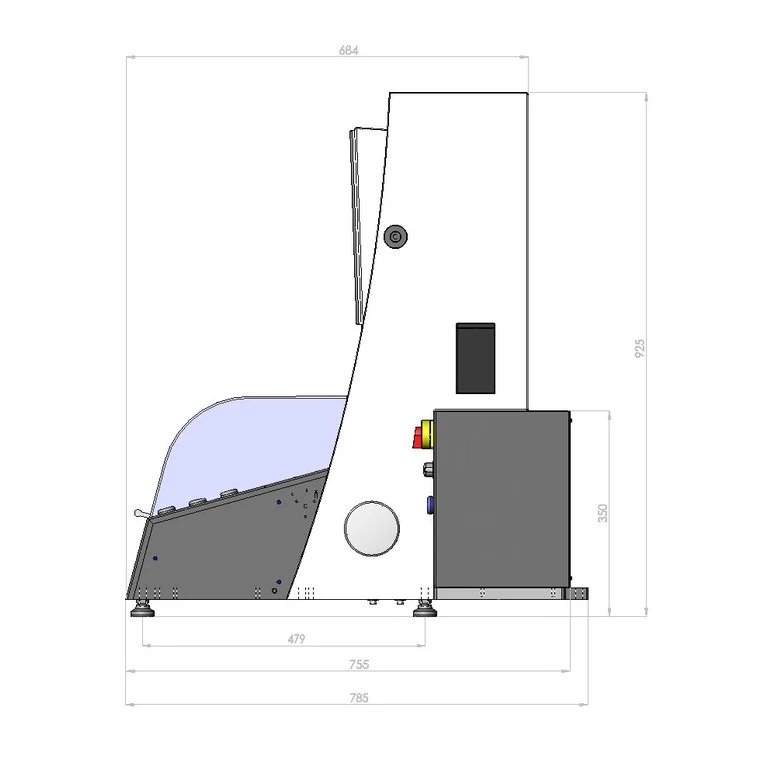 Manufacturer dimensioned drawing — side view