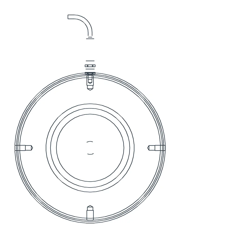 Distinct axial orthographic view of HBK C18 for 2 MN, rendered from the manufacturer's official STEP CAD model; dimensions are not shown
