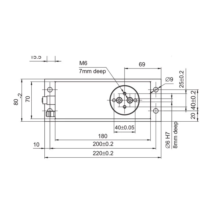 שרטוט מידות רשמי של FIT7A, מבט על נפרד; גרסת שני שקעים, מידות במ״מ