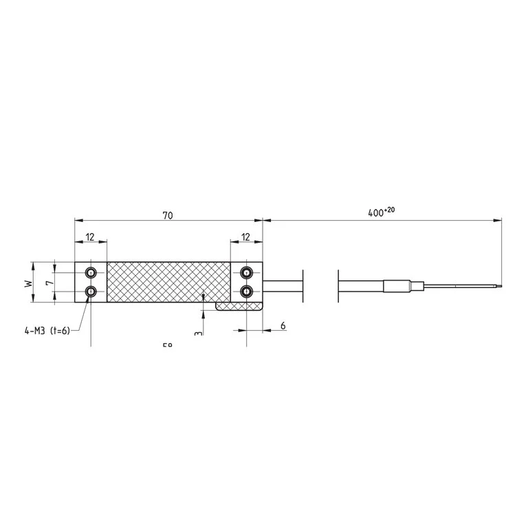 Official HBK PW4M-OP dimension drawing — plan view