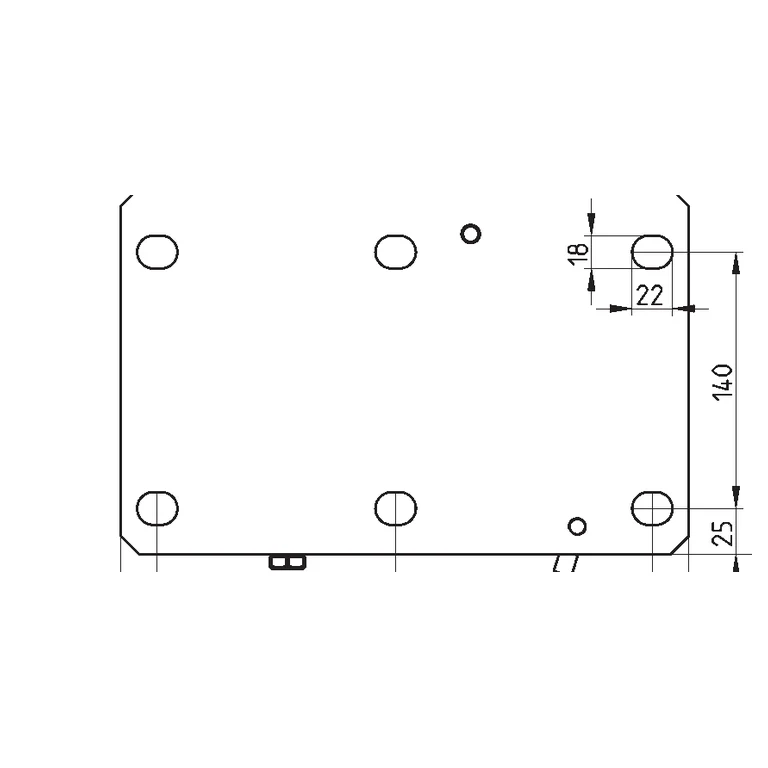 Official HBK RTN/M2 drawing, view from below — 10–22 t capacity group