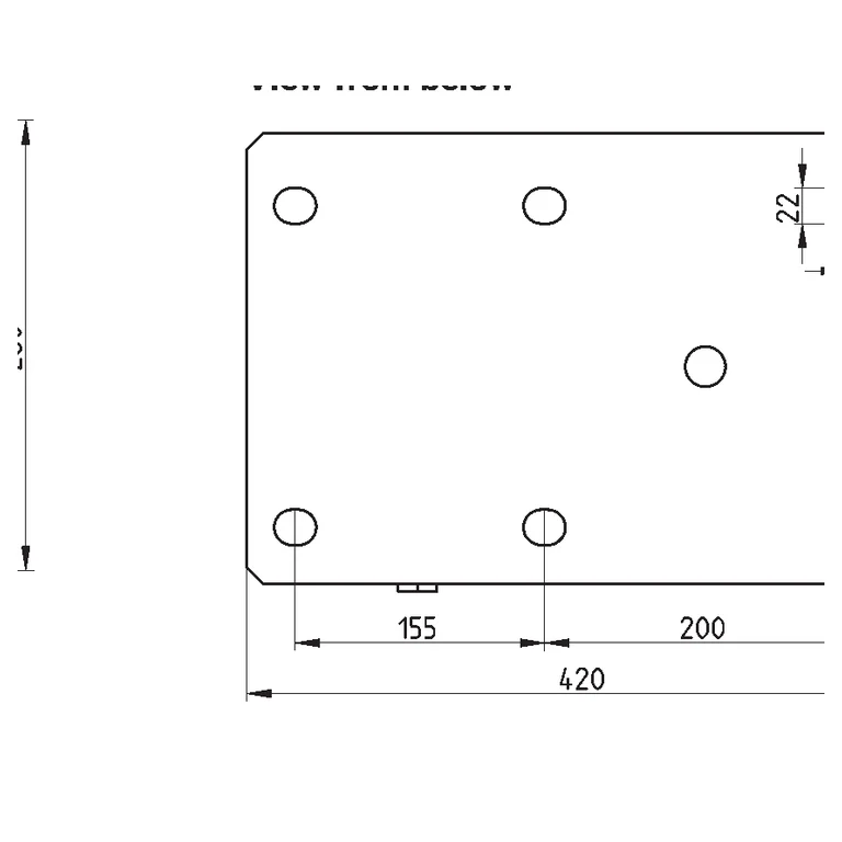 Official HBK RTN/M2 drawing, view from below — 33 t capacity group