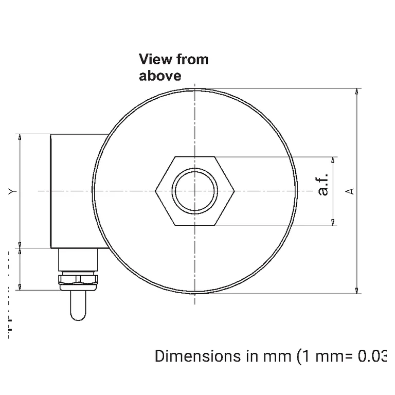 Official dimensional drawing — top view; dimensions depend on selected capacity