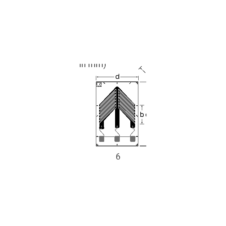 XM4x dimensional drawing — torsion/shear gauge, 6 mm grid length
