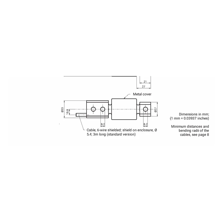 שרטוט מידות רשמי ונפרד של HBK Z6R — מבט שני ותבנית חורי ההתקנה