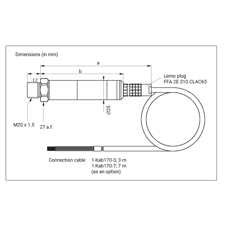 שרטוט מידות רשמי של P3MBP BlueLine; המידות משתנות לפי טווח הלחץ