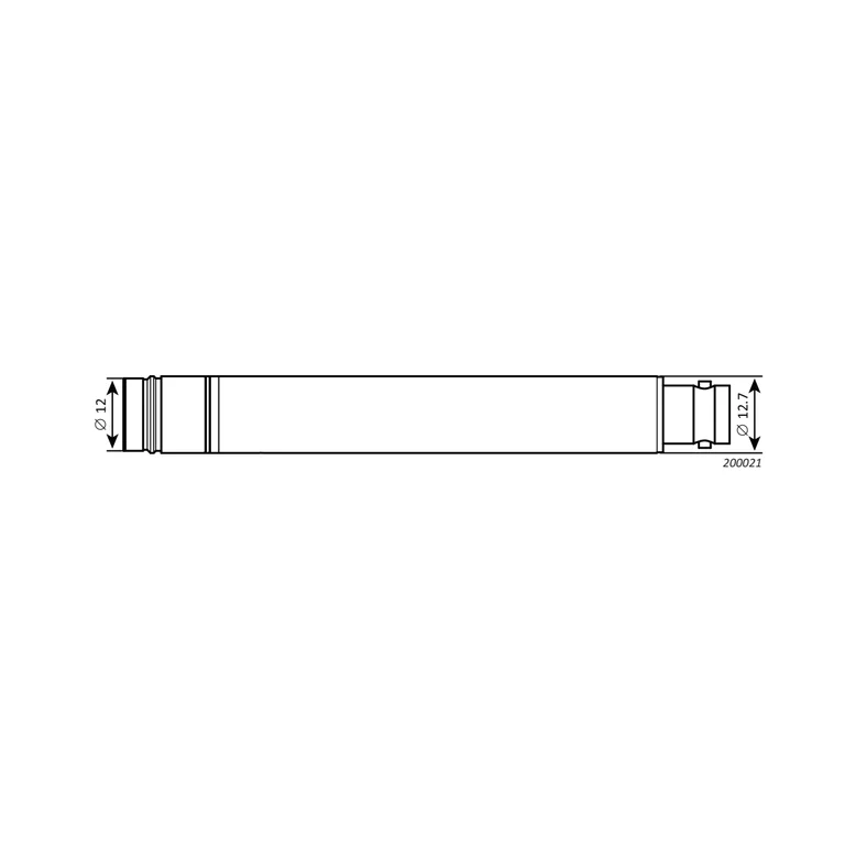שרטוט מידות HBK Type 4966-A-031 — מבט על בסיס הקפסולה וההברגה; מידות במ״מ