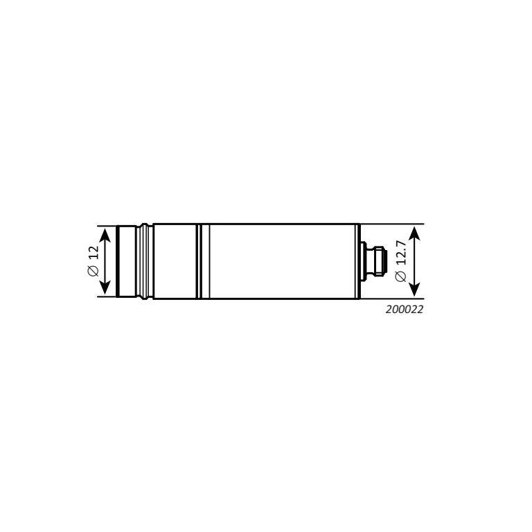 HBK Type 4966-A-041 dimensional drawing — cartridge base and thread view; dimensions in mm