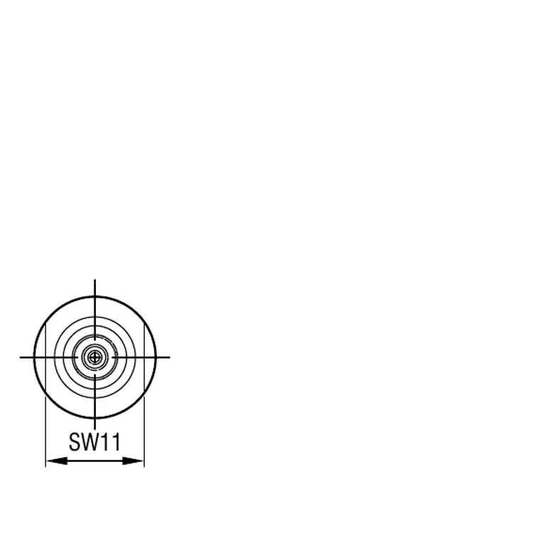 Complete dimensioned connector end view, including SW11; manufacturer drawing.