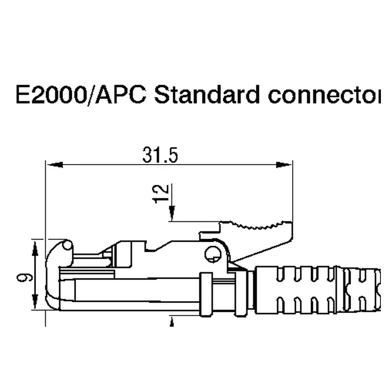 Manufacturer drawing and dimensions for the E2000/APC connector