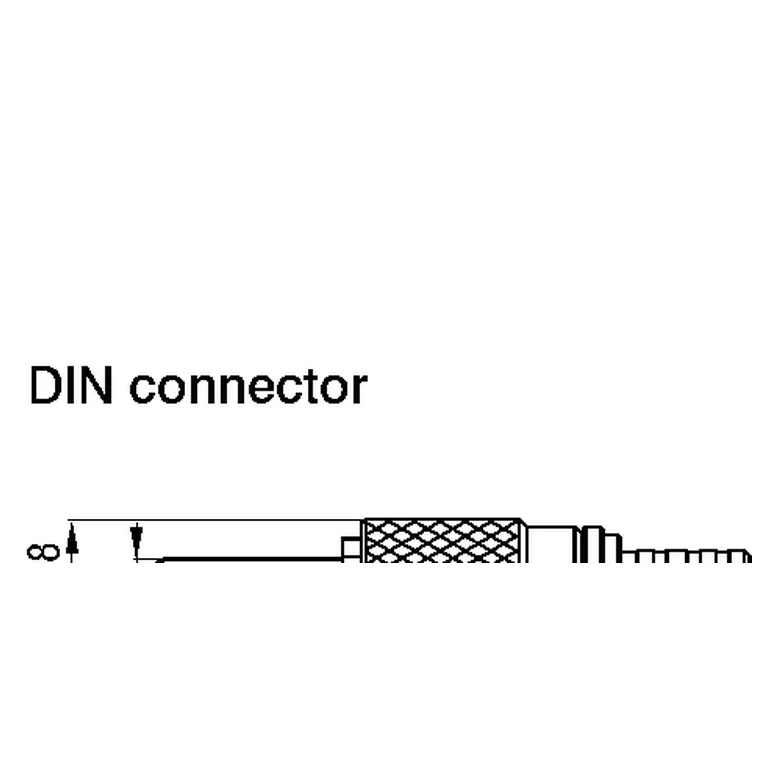 Manufacturer drawing and dimensions for the DIN connector