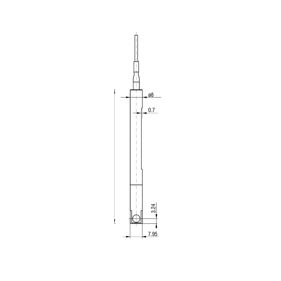 שרטוט יצרן רשמי עבור IFS2403/90-1.5 — היטל חזית ממודד נפרד. היצרן מציג שני היטלים ממודדים לדגם IFS2403/90-1.5; הם נשמרו בקבצים נפרדים, בלי לחתוך קווי מידה או ערכים. המידות במ״מ.